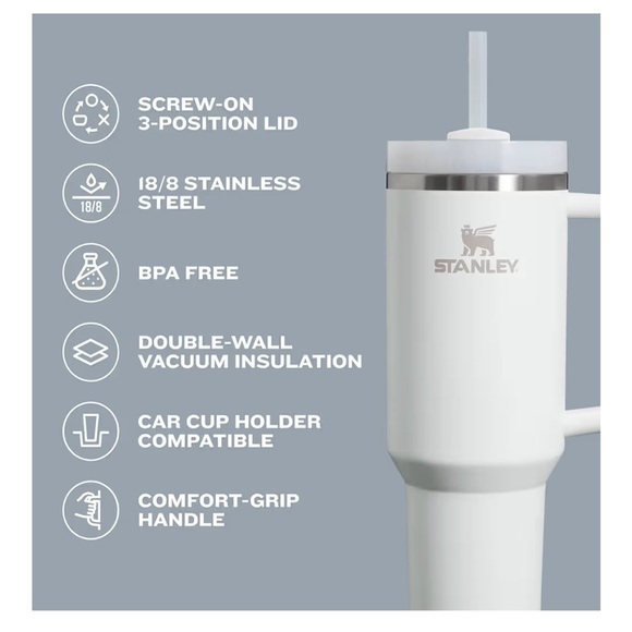 Stanley Mist 40 oz Quencher Flowstate Insulated tumbler w/ Handle,lid, & straw. - Picture 4 of 6